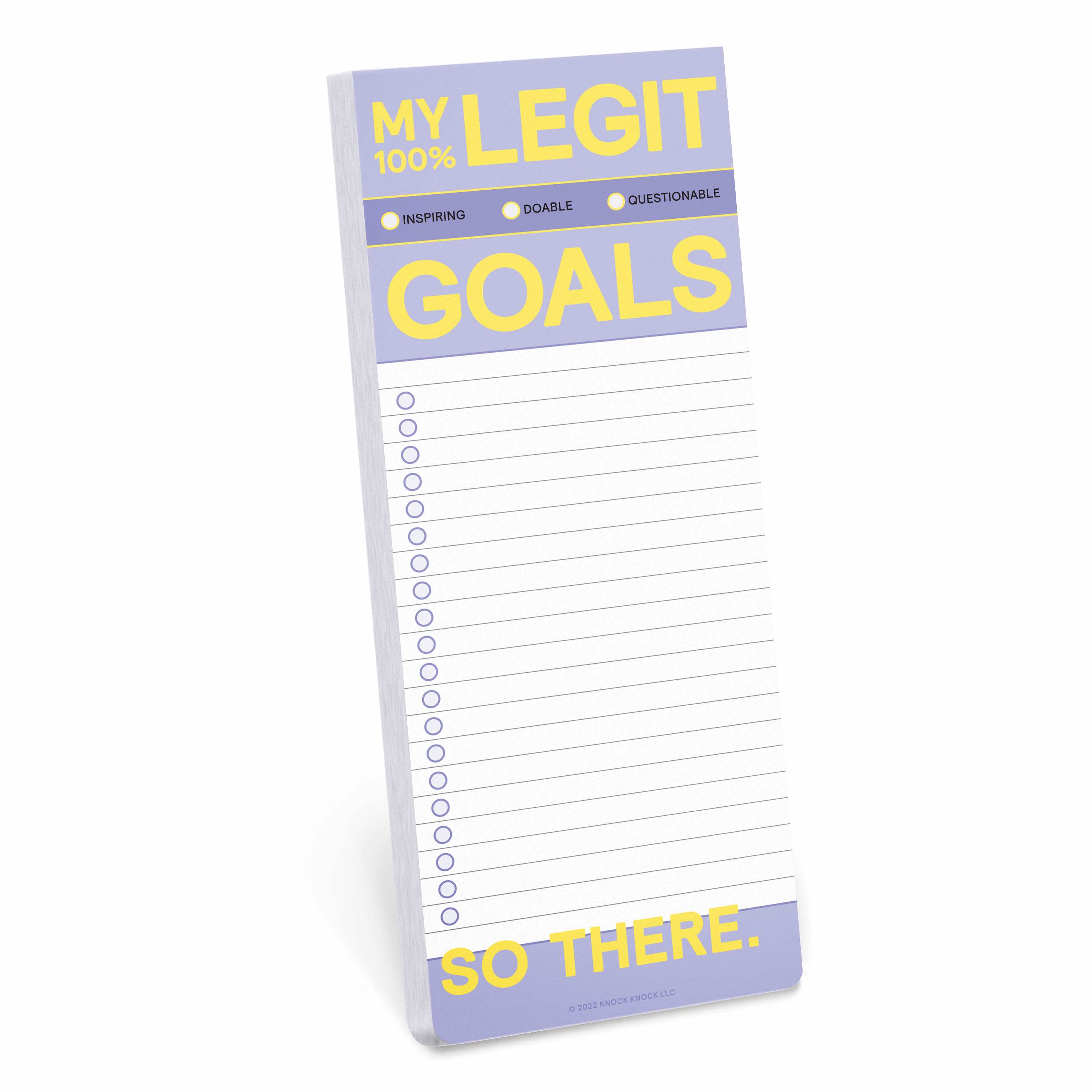 Make a List Pad: My Legit Goals
